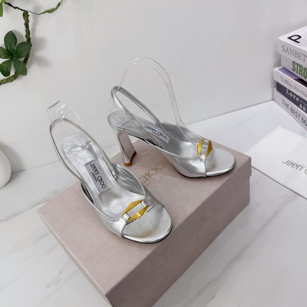 Jimmy Leather Choo women 9.5cm high heel sandal shoes HG26100814