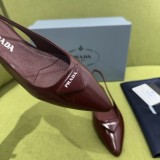 Prada Leather women 7.5cm high heel sandal shoes HG26091937