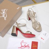 Christian Leather Louboutin women 10cm high heel shoes HG26102733