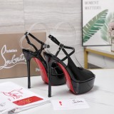 Christian Leather Louboutin women 10cm high heel shoes HG26102733