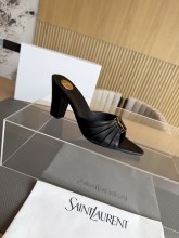 YSL Leather women 7.5cm high heel sandal shoes HG26082615