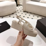 Chanel Leather women 7cm high heel sandal shoes HG26082109