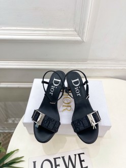 Dior Leather women 8.5cm high heel sandal shoes HG26081521