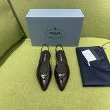 Prada Leather women 7.5cm high heel sandal shoes HG26091937