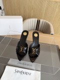 YSL Leather women 7.5cm high heel sandal shoes HG26082611