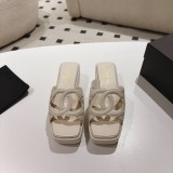 Chanel Leather women 7cm high heel sandal shoes HG26082109