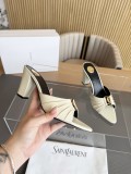 YSL Leather women 7.5cm high heel sandal shoes HG26082614