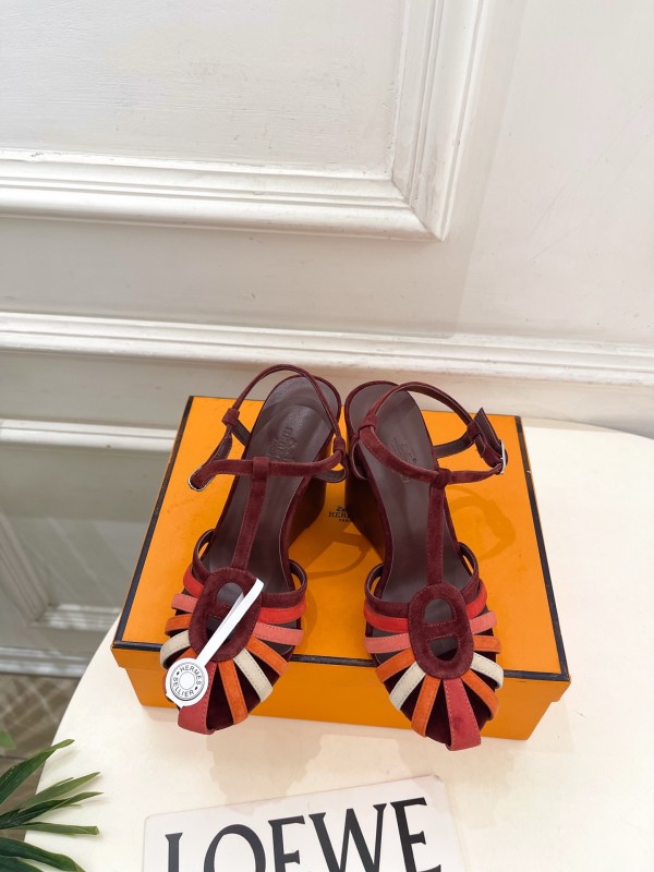 Hermes Leather women sandal shoes HG260820126