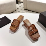 Chanel Leather women 7cm high heel sandal shoes HG26082109