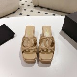 Chanel Leather women 7cm high heel sandal shoes HG26082109