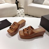 Chanel Leather women 7cm high heel sandal shoes HG26082109