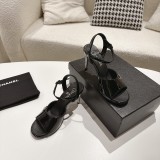 Chanel Leather women 9cm high heel sandal shoes HG26082124