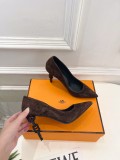 Hermes Leather women 9.5cm high heel shoes HG260820116
