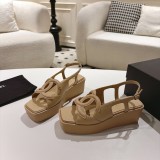 Chanel Leather women 7cm high heel sandal shoes HG26082109