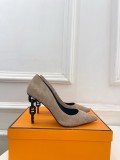Hermes Leather women 9.5cm high heel shoes HG260820114