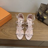 Hermes Leather women flat shoes HG26082438