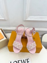 Louis Leather Vuitton women 10cm high heel sandal shoes HG26082105