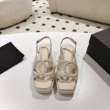 Chanel Leather women 7cm high heel sandal shoes HG26082109