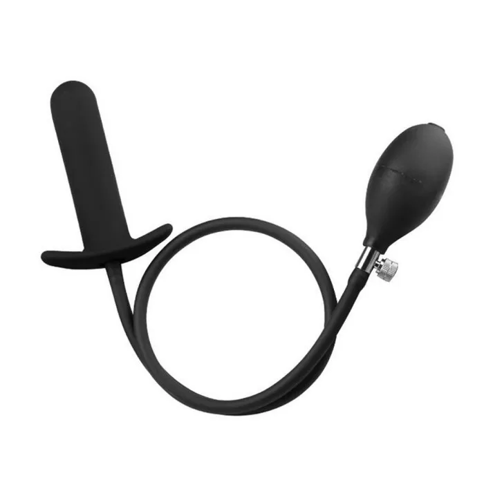 Black Inflatable Anal Butt Plug Dildo