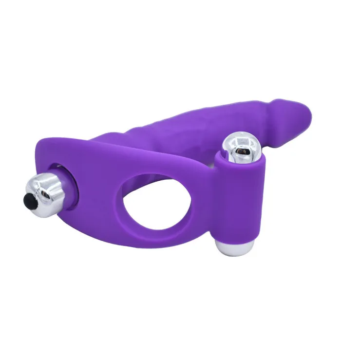 Vibrating Rabbit Cock Ring Double Penetration Dildos