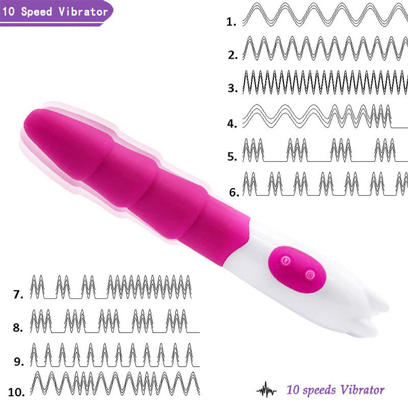 10 Speed Vibrator G-Spot Massager Vibrating Dildo