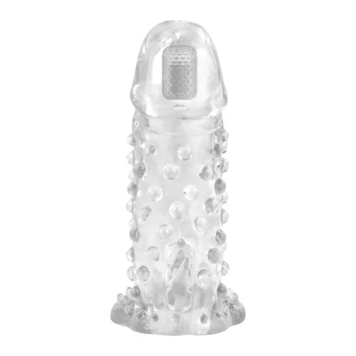 Vibrating Brave Man Crystal Sleeve In Clear