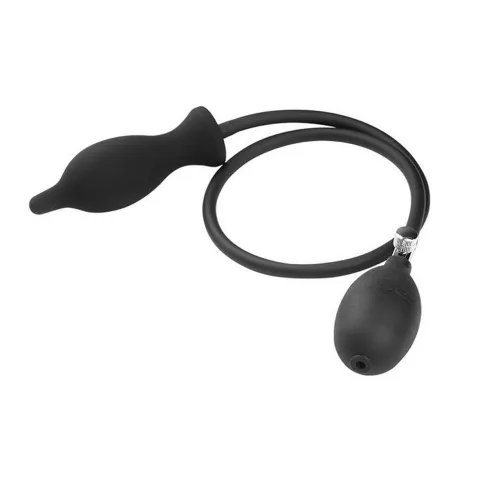 Black Inflatable Anal Butt Plug Dildo