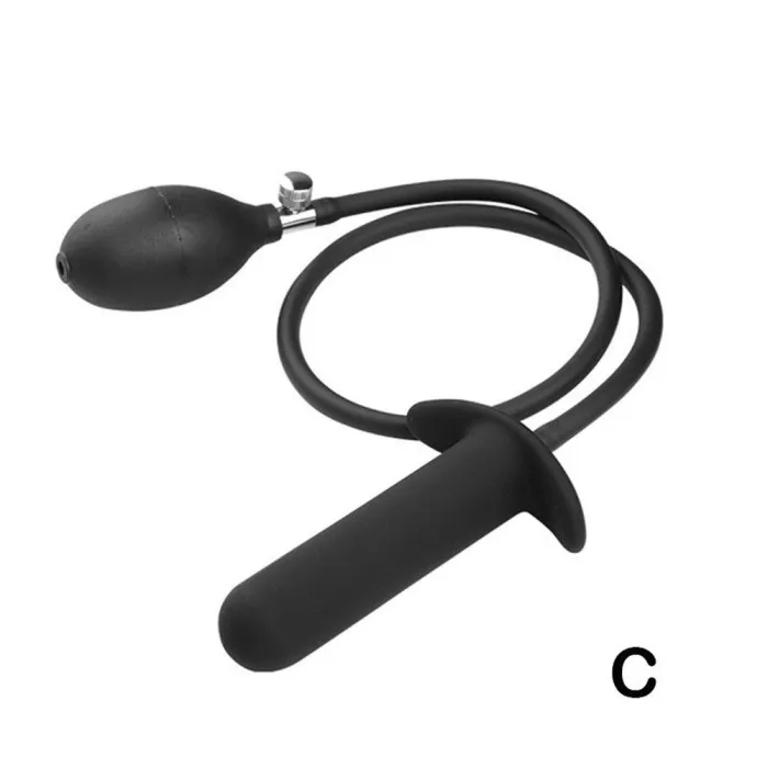 Black Inflatable Anal Butt Plug Dildo