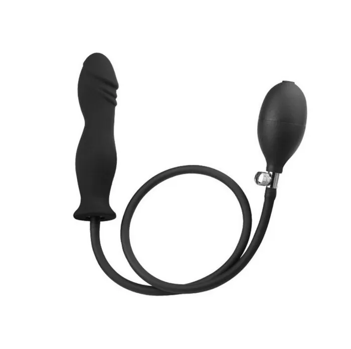 Black Inflatable Anal Butt Plug Dildo