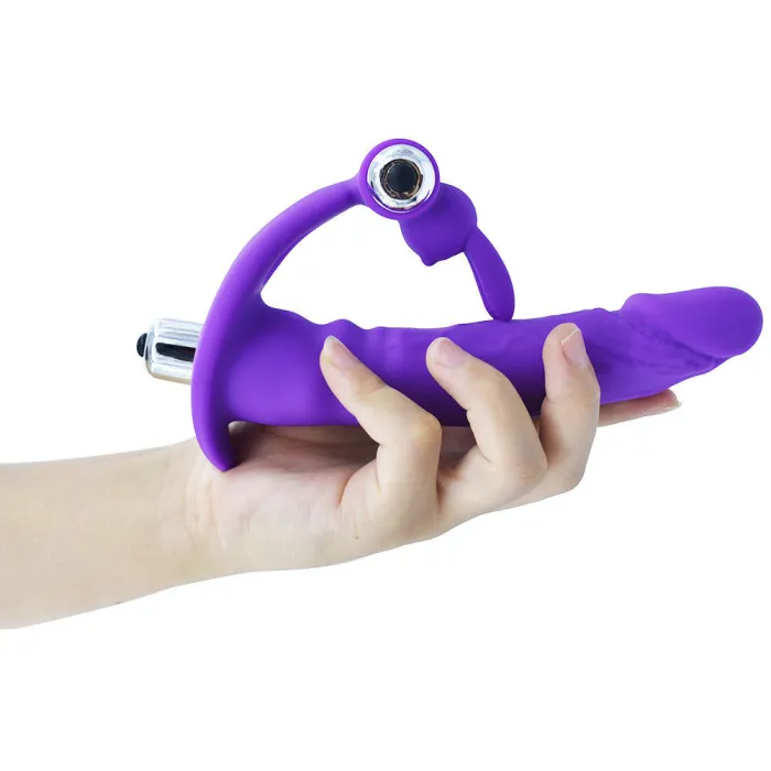 Vibrating Rabbit Cock Ring Double Penetration Dildos