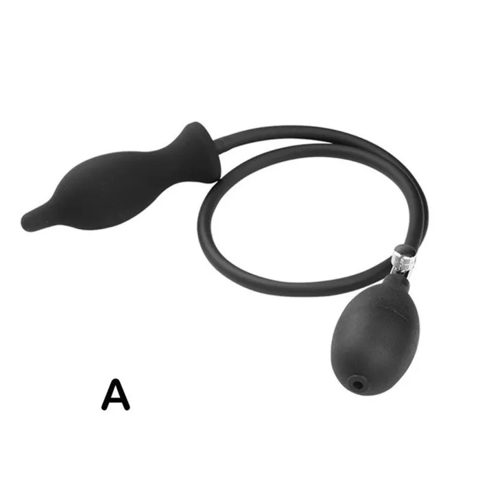 Black Inflatable Anal Butt Plug Dildo