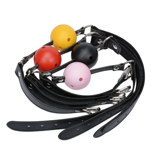 Adjustable PU Leather SM Game Unisex Mouth Ball Fetish Restraint Ball