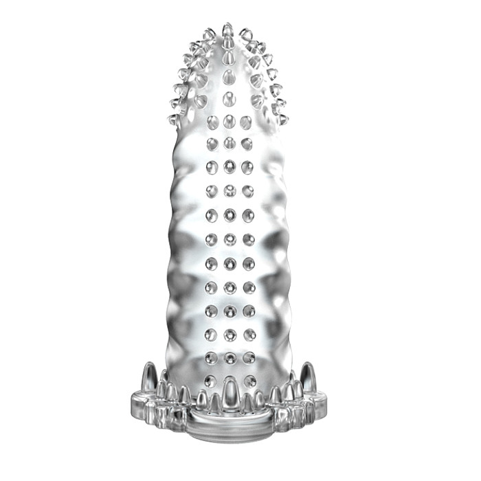 Ribbed Cock Extension Man Crystal Sleeve