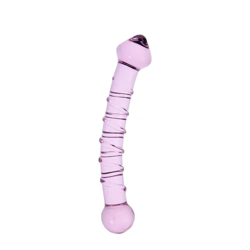Double Trouble Glass Dildo In Pink