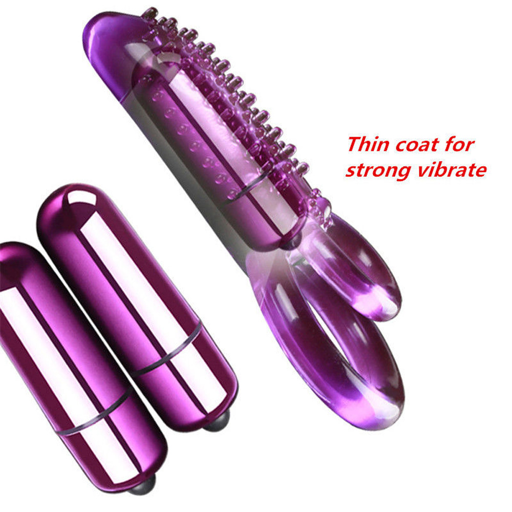 Dual Cock Ring Vibrator Vibrating Penis Ring