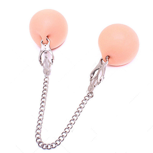 Metal Long Nipple Clips with Necklace Clover Clamps