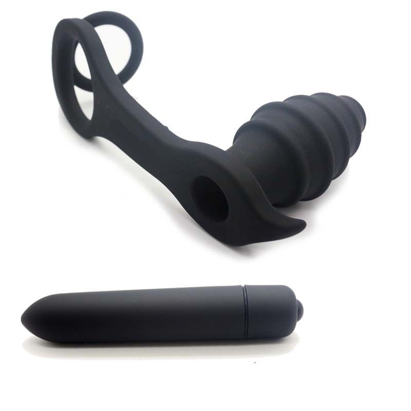 G-spot Prostate Massage Butt Plug Cock Ring