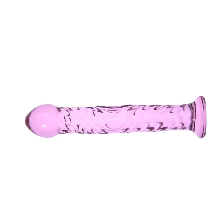 Glass Large Dildo Butt Plug In Purple