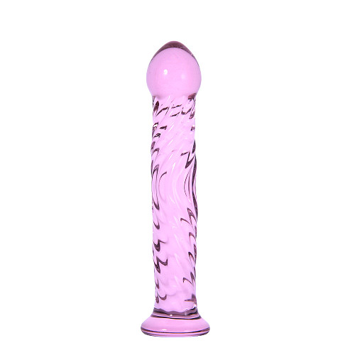 Glass Large Dildo Butt Plug In Purple