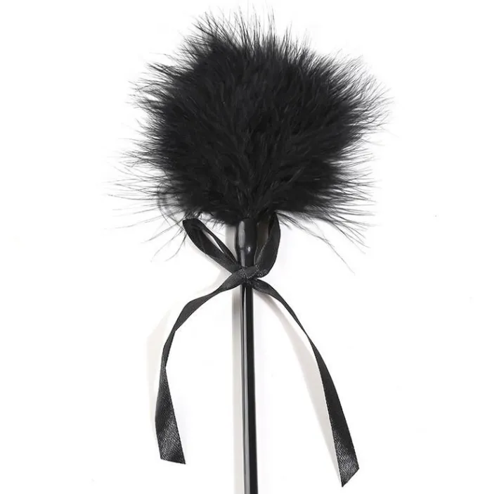 Flirting Leather Feathers Fast Spanking Hands