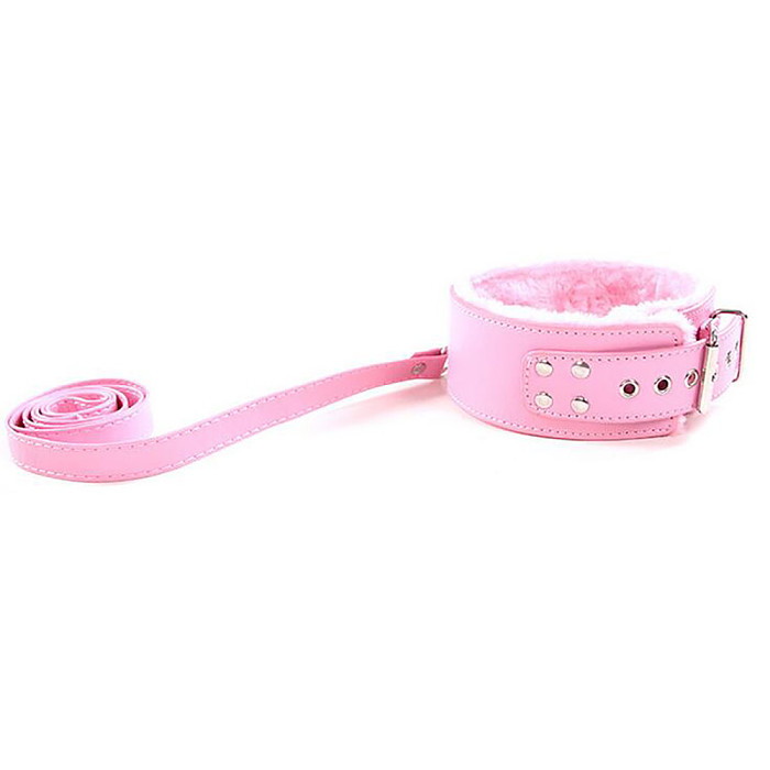 Leather Ring Collar with Leash