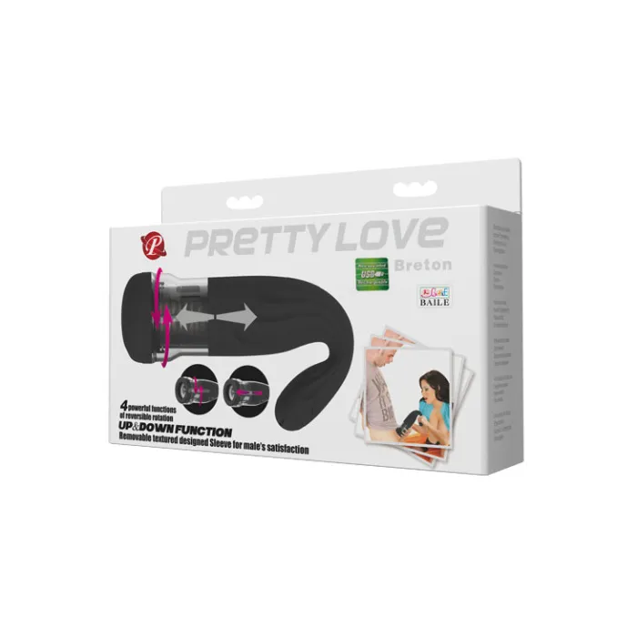 USB Rechargeable 4 Speed Rotation Masturbator Cup