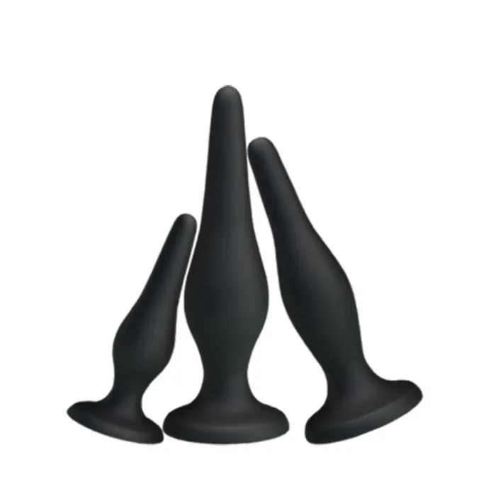 Suction Base Silicone Anal Butt Plug 3pcs/set