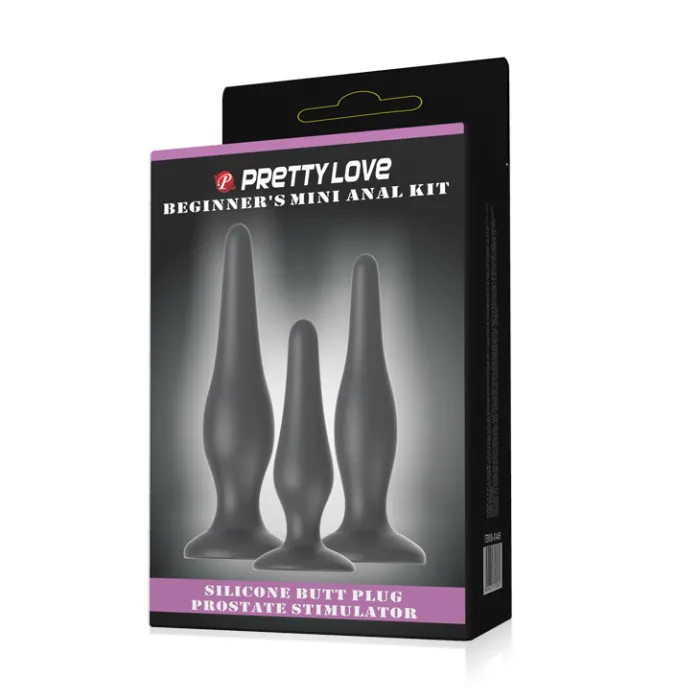 Suction Base Silicone Anal Butt Plug 3pcs/set