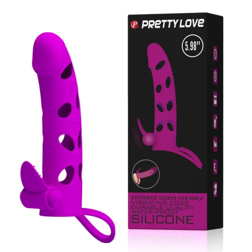 Vibrating Silicone Exciting Stimulation Extended Sleeve
