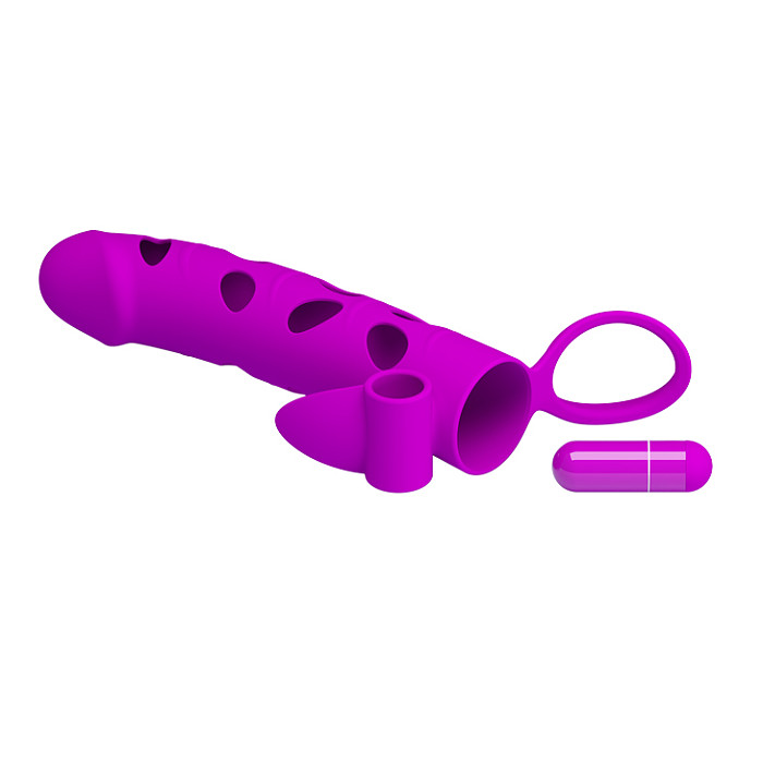 Vibrating Silicone Exciting Stimulation Extended Sleeve