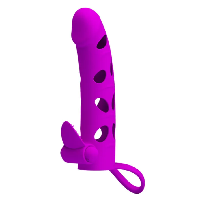 Vibrating Silicone Exciting Stimulation Extended Sleeve