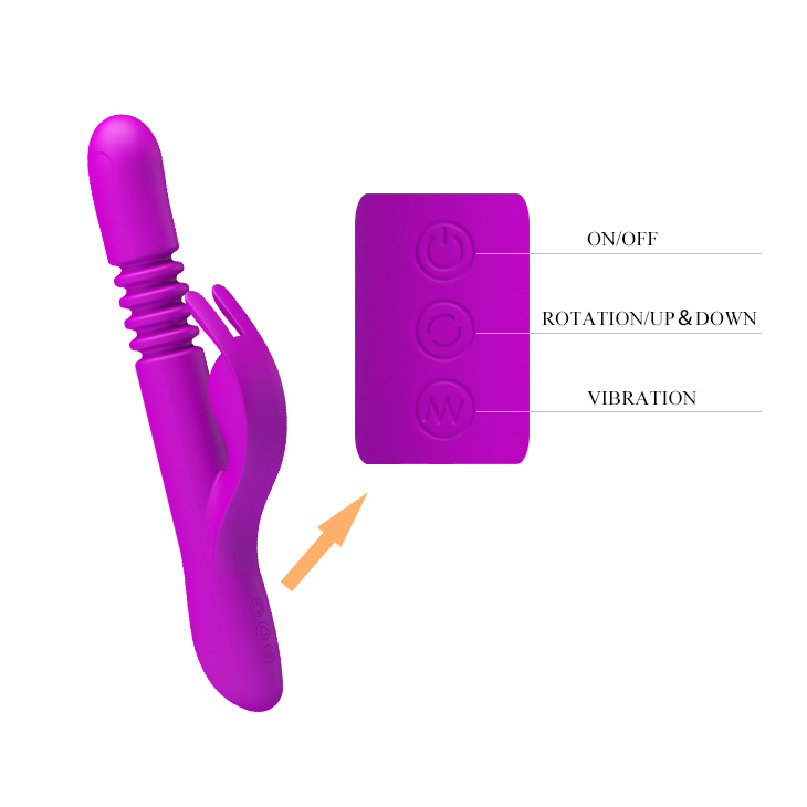 4-Function Rotations Up & Down USB Rechargeable Rabbit Vibrator