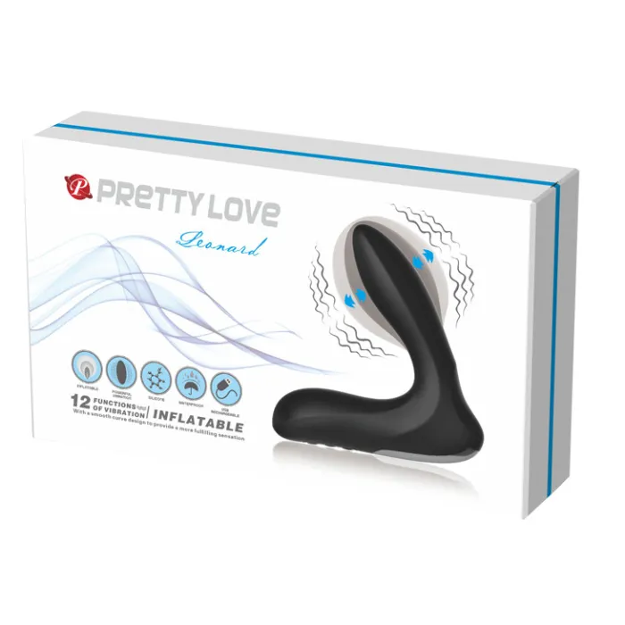 12-Function Vibrations Inflatable USB Rechargeable Anal Vibrator