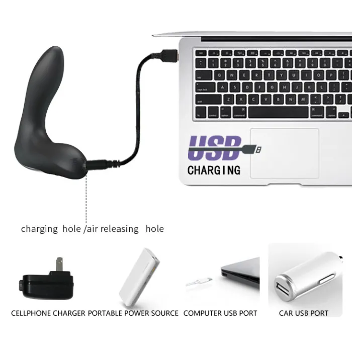 12-Function Vibrations Inflatable USB Rechargeable Anal Vibrator